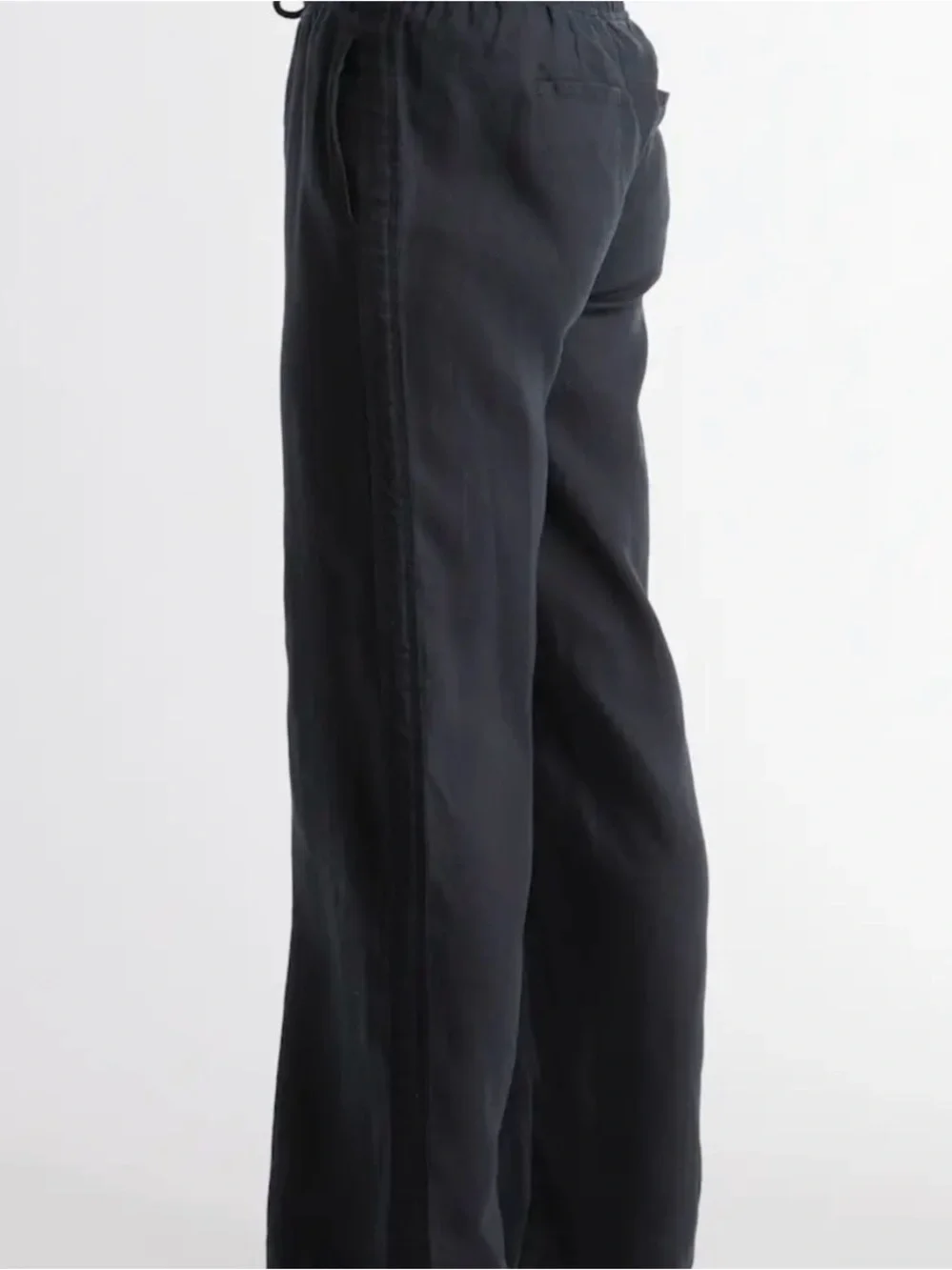 NWT Quince 100% European Linen Wide Leg Pants Black XS SP25